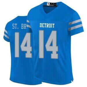 Mens Youths Kids Amon-Ra St Brown Blue Vapor Stitched Jersey